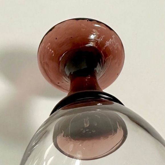 Fire & Light Plum Goblet Wine Glass Hand Made Recycled Glass - Picture 2 of 4